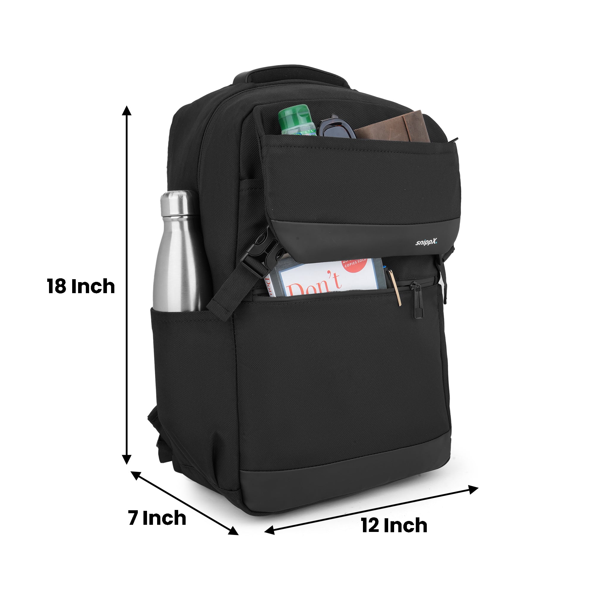 Noir Backpack 24L | Laptop Backpack for Daily Use & Office | Luggage Trolley Sleeve | Laptop Bag with Quick Access Pocket.